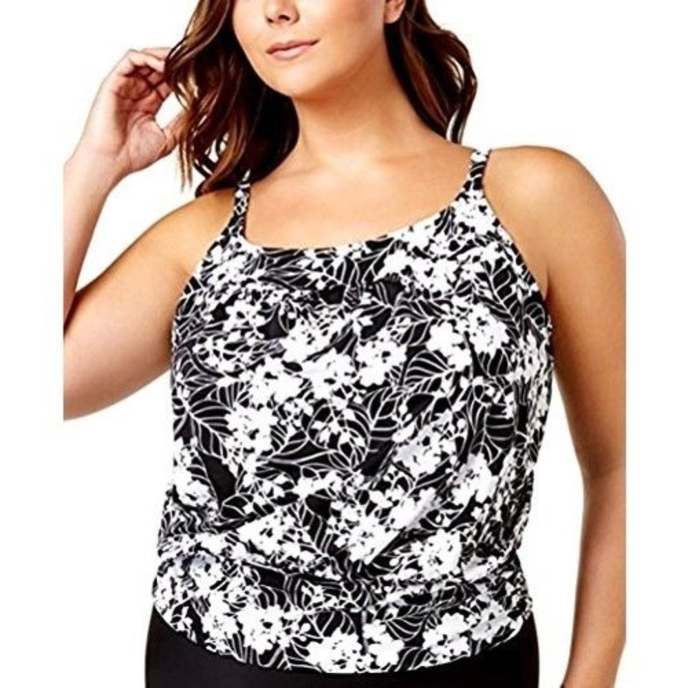 Swim Solutions Womens Plus Size Tankini Top